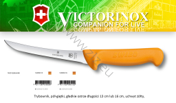 Victorinox 5.8404.13 Swibo WENGER Boning knife, nóż trybownik, gładkie ostrze, półgiętkie 13 cm, uchwyt żółty (dostępne ostrza: 13 cm, 16 cm)