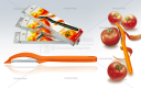 Szwajcarska obieraczka Victorinox 7.6075.9 do warzyw i owoców, dedykowana do obierania pomidorów, uchwyt pomarańczowy