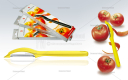 Szwajcarska obieraczka Victorinox 7.6075.8 do warzyw i owoców, dedykowana do obierania pomidorów, uchwyt żółty