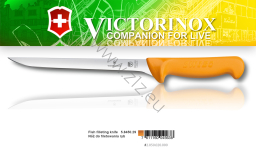 Victorinox 5.8450.20 Swibo WENGER Nóż szefa kuchni do filetowania, ostrze 20 cm głdkie, giętki,  uchwyt żółty