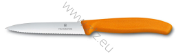 Victorinox 6.7736.L9 Nóż pikutek do obierania warzyw i wykrajania (pomarańczowy)  sześć kolorów, ostrze 10 cm, ząbkowane, czubek ostry